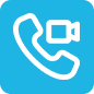 Blue and white Phone Icon